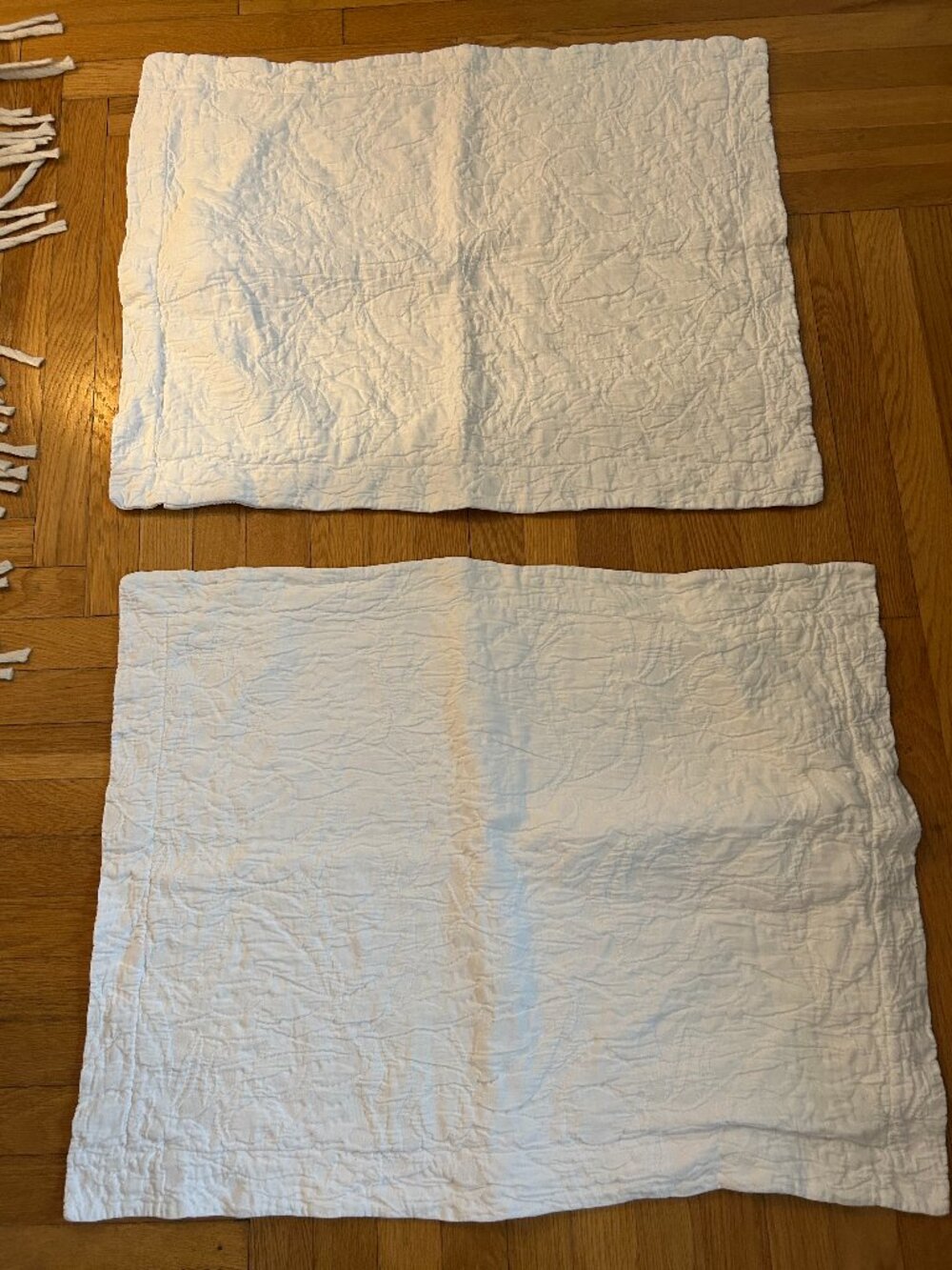 Pottery Barn Matelasse White Pillow Shams (2) Standard 31 X 24